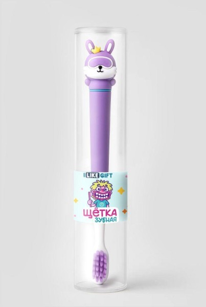 Зубная щётка для взрослых iLikeGift "Battle bunny", purple (21 см) 