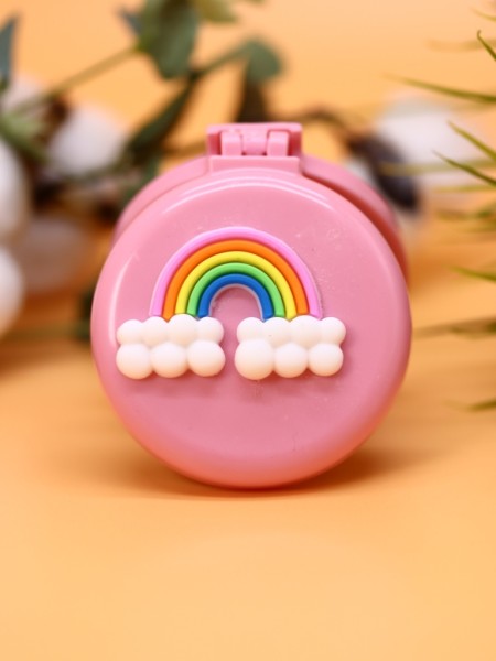 Расческа раскладная с зеркалом  "Rainbow folding", pink 