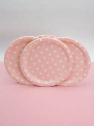 Набор бумажных тарелок 6 шт. "Cute peas", pink (230 мм)