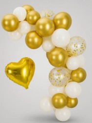 Набор воздушных шаров 28 шт. "Air heart", golden