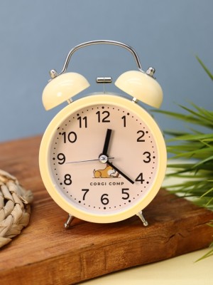 Часы-будильник "Corgi", yellow (13,5х10 см)