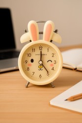 Часы-будильник «Cute rabbit», yellow (6х9,5 см)