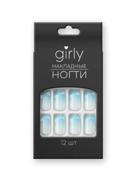 Накладные ногти GIRLY «Sea ​​wave», 12 шт., с клеевыми пластинами 