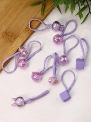 Набор резинок для волос "Pearl heart", purple, 10 шт. в наборе