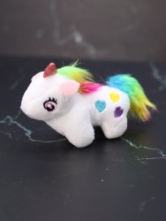 Плюшевый брелок "Unicorn hearts", white (10 см)