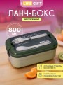 Ланчбокс "Wonderful life", green (ложка+вилка), 800 мл