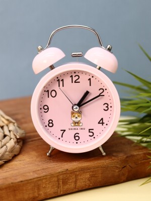 Часы-будильник "Shiba-inu", pink (13,5х10 см)