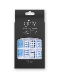 Накладные ногти GIRLY «Happy bear», 12 шт., с клеевыми пластинами
