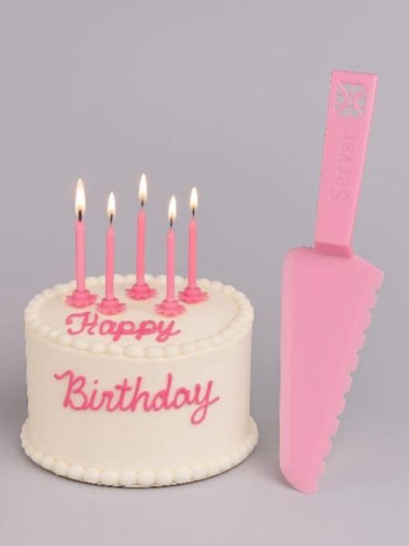 Набор свечей с лопаткой для торта "Slice&light" 24 шт., pink (7,8 см) 