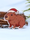 Значок ECO из дерева "Новогодняя капибара"