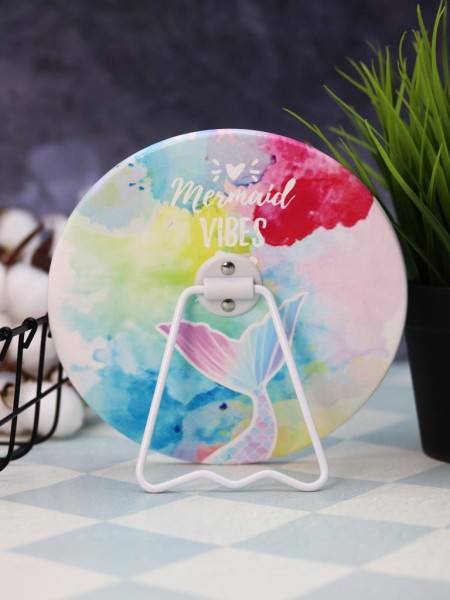 Зеркало настольное "Mermaid vibes", розовое (15,5*16 см) 
