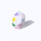 Кольцо акриловое GIRLY "Abundance of hearts", white (d=1,7 см)