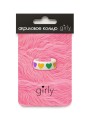 Кольцо акриловое GIRLY "Abundance of hearts", white (d=1,7 см)