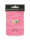 Кольцо акриловое GIRLY "Abundance of hearts", white (d=1,7 см)
