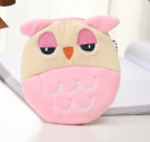Кошелёк плюшевый "Pink owl", pink (11*10 см)
