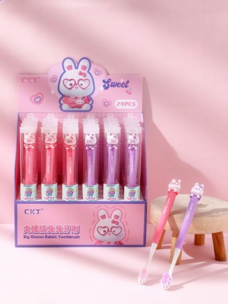 Зубная щётка для взрослых iLikeGift "Dreamy bunny", purple (21 см) 