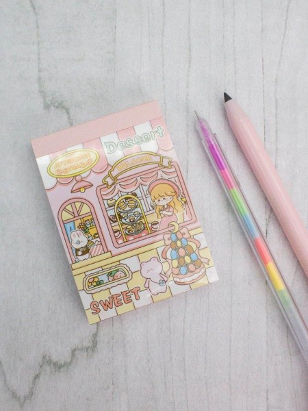 Блокнот отрывной для записей "Lovely stories, cafe", pink 