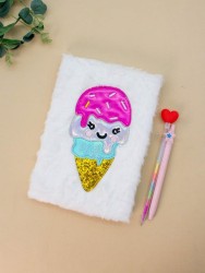 Блокнот плюшевый «Ice cream», white, 21,5х15 см, плотность 70 гр.