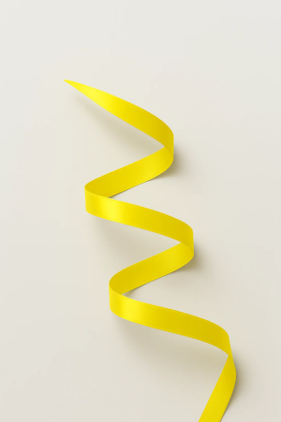 Лента для декора и подарков "Ribbon of Joy", yellow (1 см*23 м) 