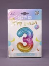 Шар фольгированный "Multicolour numbers" цифра 3, (80 см)