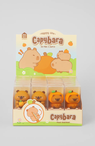 Точилка для карандашей "A capybara in a hat", шоубокс 24 шт. 