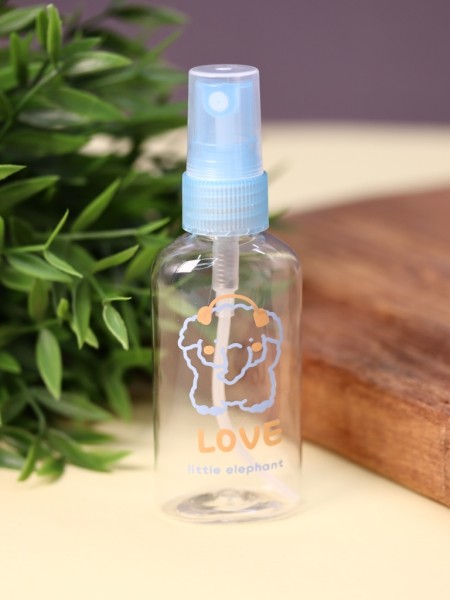 Дорожная бутылочка "Little elephant love", blue (70 ml) 