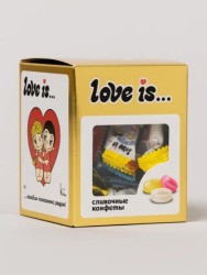 Сливочные жевательные конфеты "Love is", 18шт микс, Золотая серия