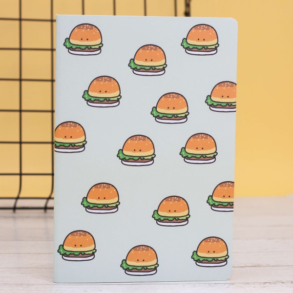 Тетрадь (A5) "Food hamburger", green (14.5*21) 