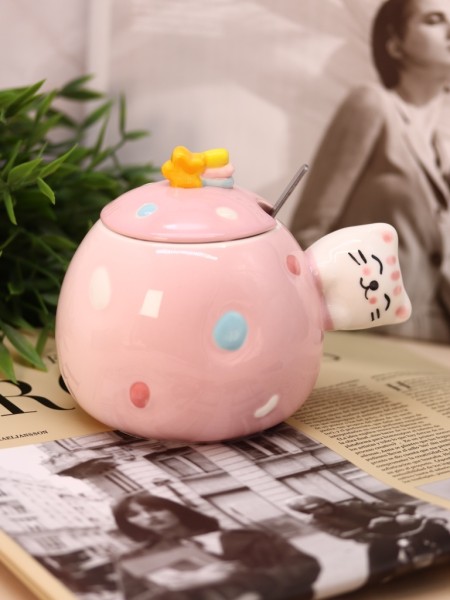 Кружка «Cat fireworks», pink (430 ml) 