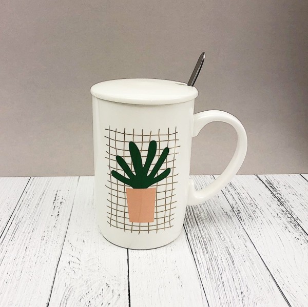 Кружка "Plants" (зеленый) (410ml) 