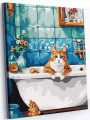 Картина по номерам 40*50 "Кот в ванной" (23 цвета)