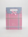 Пакет подарочный (M) "Simple plaid", pink (19x 9 x 27)