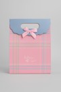 Пакет подарочный (M) "Simple plaid", pink (19x 9 x 27)
