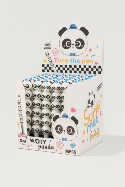 Ручка гелевая  "Summer panda", blue, шоу-бокс 36 шт. 