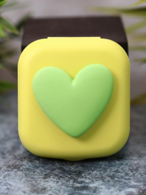 Контейнер для линз «Heart paint», yellow