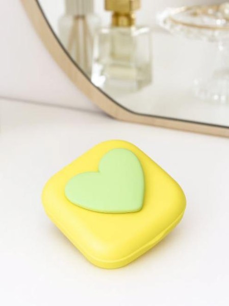 Контейнер для линз «Heart paint», yellow 