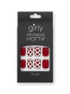 Накладные ногти GIRLY «Red-black color», 12 шт., с клеевыми пластинами