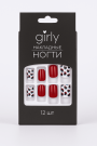 Накладные ногти GIRLY «Red-black color», 12 шт., с клеевыми пластинами