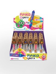 Разноцветная мини-ручка 4 в 1 "Capybara with berry", mix, шоу-бокс ПО ПЛАНУ. 36 шт.
