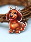 Значок ECO из дерева "Зажигай в Новом Году! Такса"