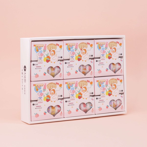 Набор клейкой ленты "Heart duck", mix, шоу-бокс 12 шт. 