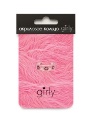 Кольцо акриловое GIRLY "Pink smile", white (d=1,7 см)