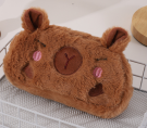 Пенал плюшевый "The capybara is sleeping", brown (18*9 см)