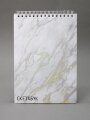 Скетчбук "White gold marble" 14х20 см,  плотность 100 гр