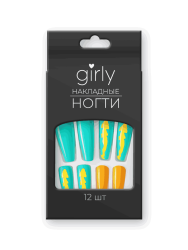Накладные ногти GIRLY «Golden tides», 12 шт., с клеевыми пластинами