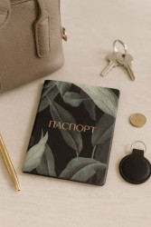 ОБЛОЖКА ДЛЯ ПАСПОРТА  из искусственной кожи «Tropical leaves», плотность 800 мкм