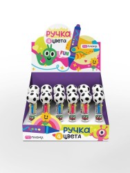Разноцветная мини-ручка 4 в 1 "Football", mix, шоу-бокс ПО ПЛАНУ. 36 шт.