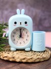 Часы-будильник с подставкой для канцелярии «Cute bunny», blue