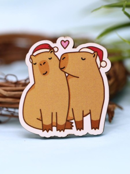 Значок ECO из дерева "Cappy new year! Love" 