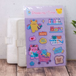 Наклейки "Animals shopping bear", purple